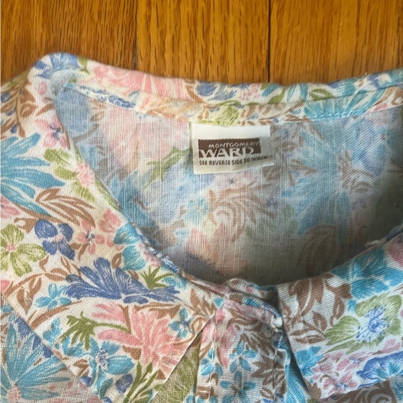 Beautiful Vintage Cotton 60s 70s Floral Button Down Housecoat Dress - Picture 3 of 7